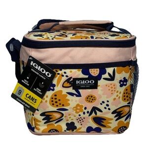 Igloo Lunch Cooler 9 Can Square Bag Retro Floral New